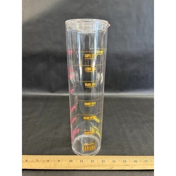Bacardi Mixing Beaker Banana Fizz Berry Punch Banana Clear Acrylic Advertising - Picture 6 of 8